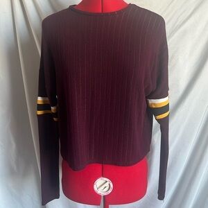 Ardene ribbed long sleeve with yellow and white detailing